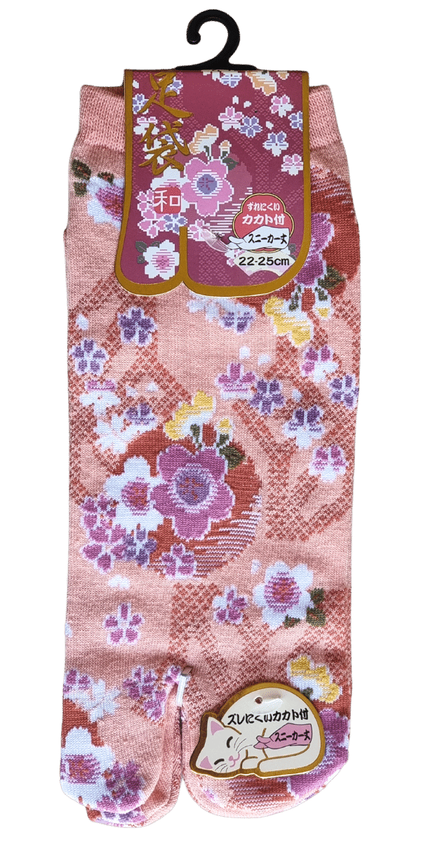 Tabi Socken Zehensocken Kirschblüten #farbe_Lachsrosa