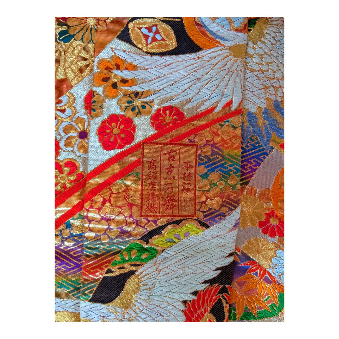 Vintage Uchikake Damen Hochzeits-Kimono mit Kranichen
