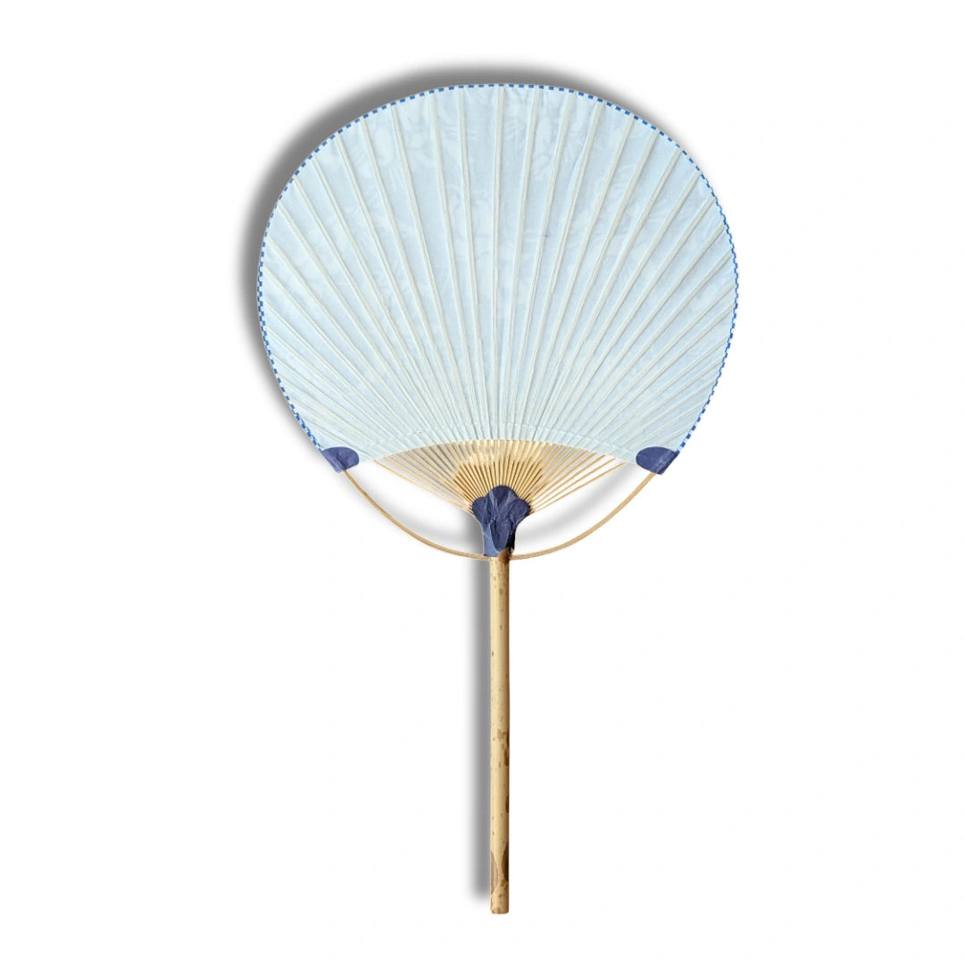 Vintage Uchiwa-Fächer Sumoringer blau