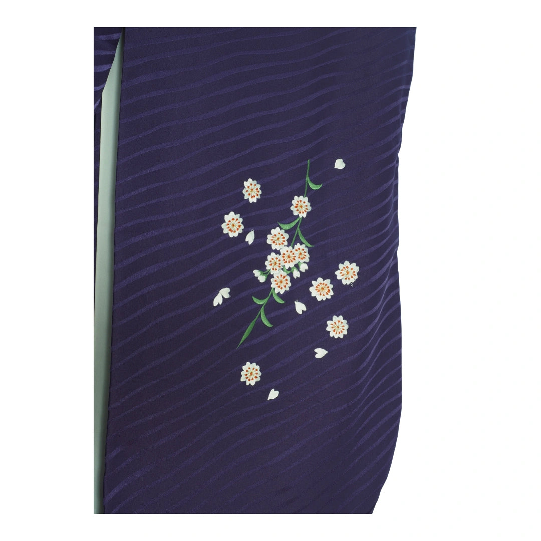 Vintage Damen Kimono Lila mit Kirschblüten-Stickerei #farbe_Lila