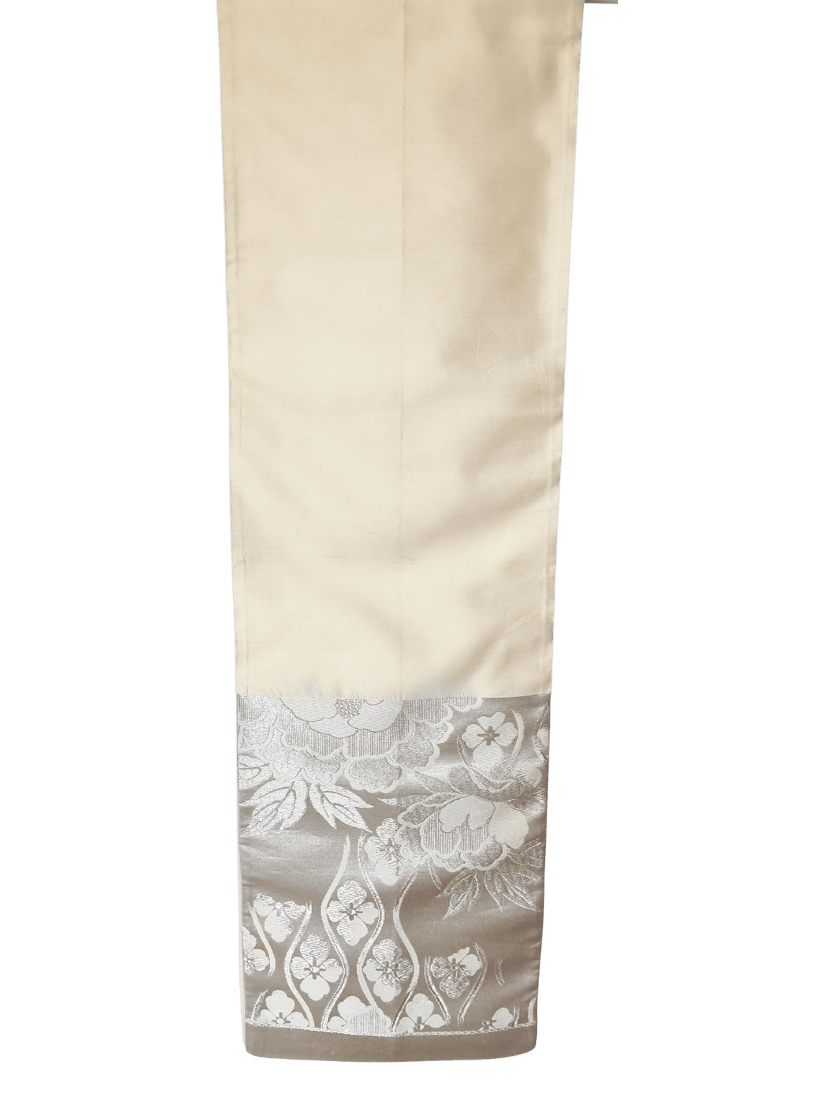 Vintage Fukuro Obi silber-creme