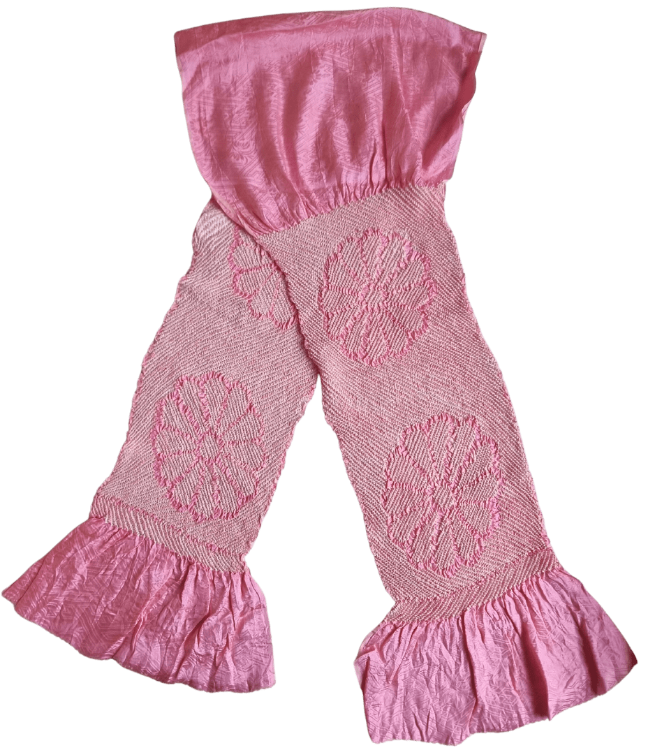Vintage Obiage Rosa Shibori Seide