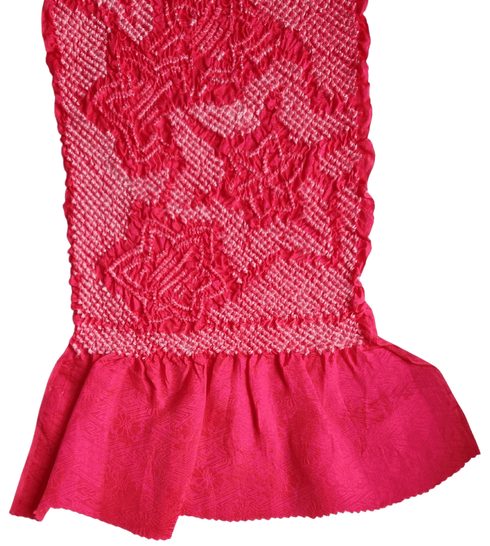 Vintage Obiage Shibori Seide Ahornblätter