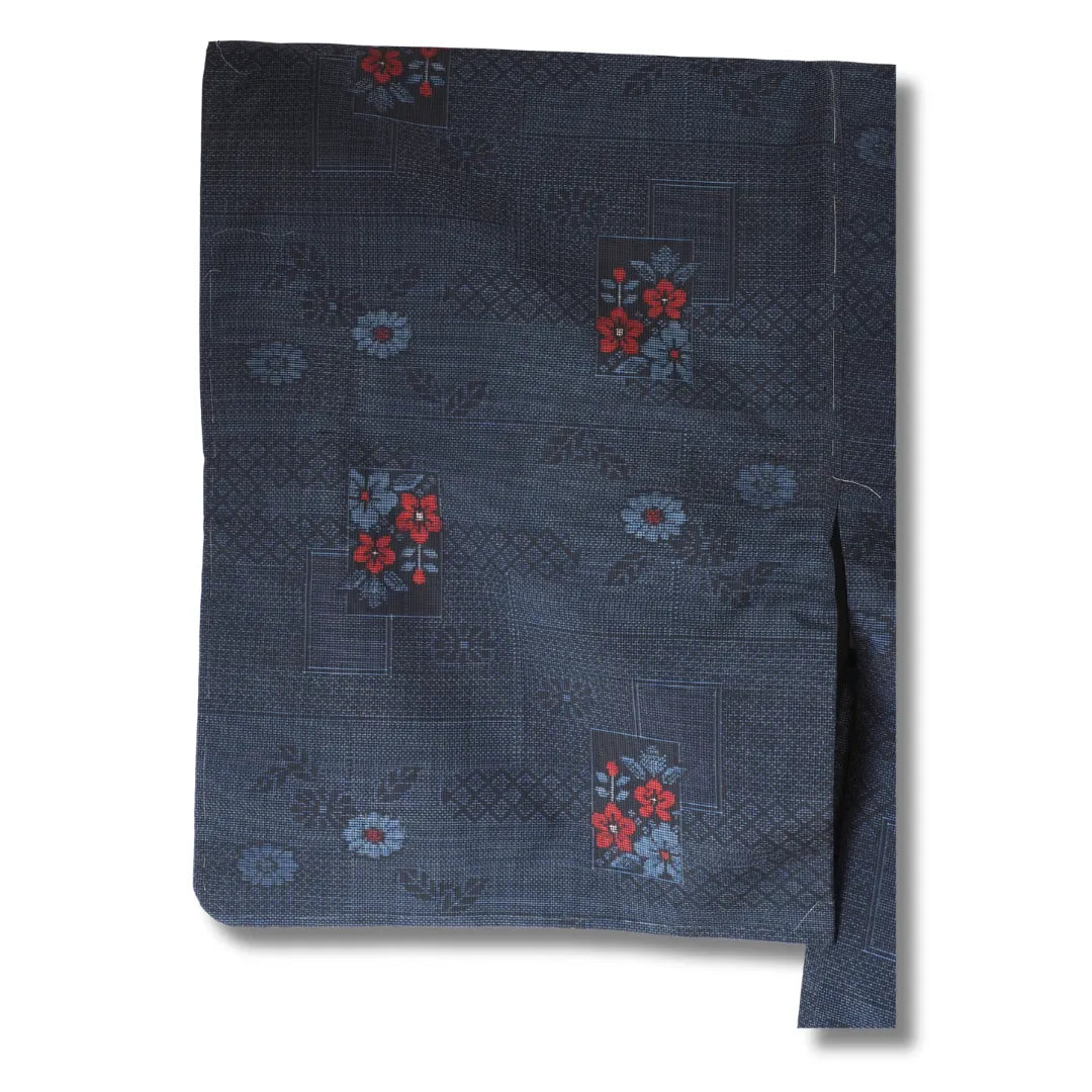 Detailaufnahme Stoffstruktur und Muster vom Ärmel vom Haori