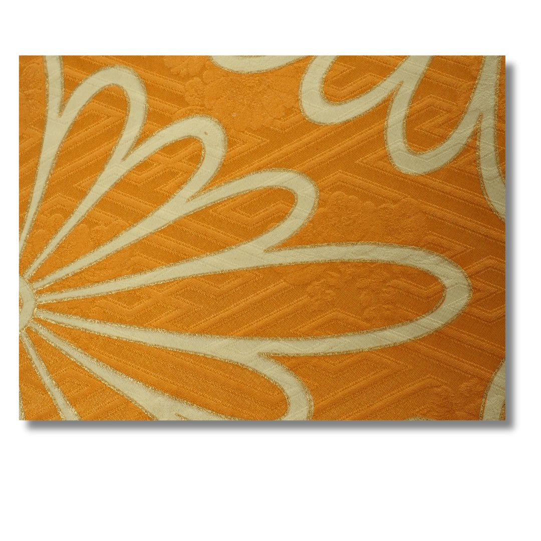 Vintage Damen Furisode Kimono orange Blumen