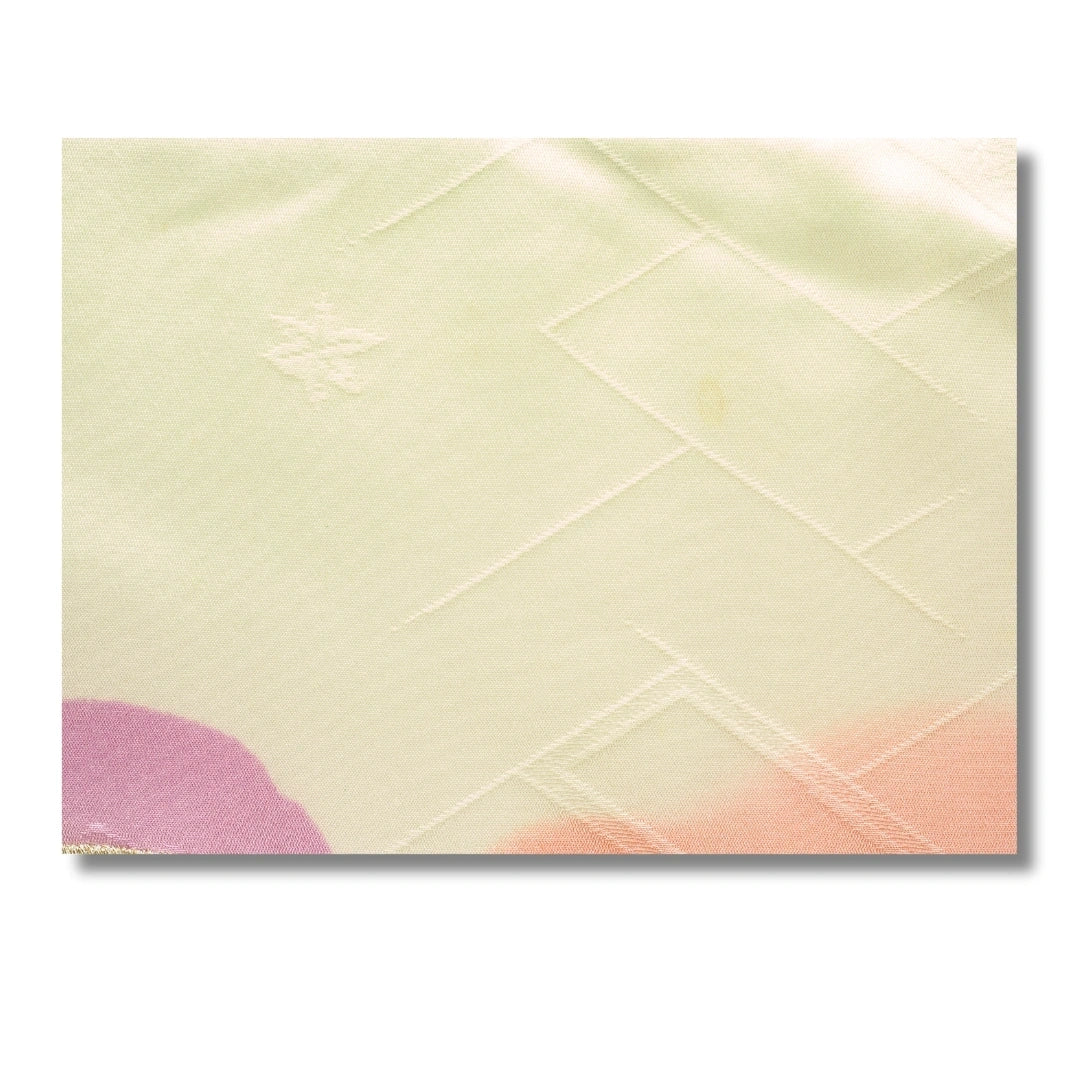 Vintage Furisode Kimono Damen Creme Pink