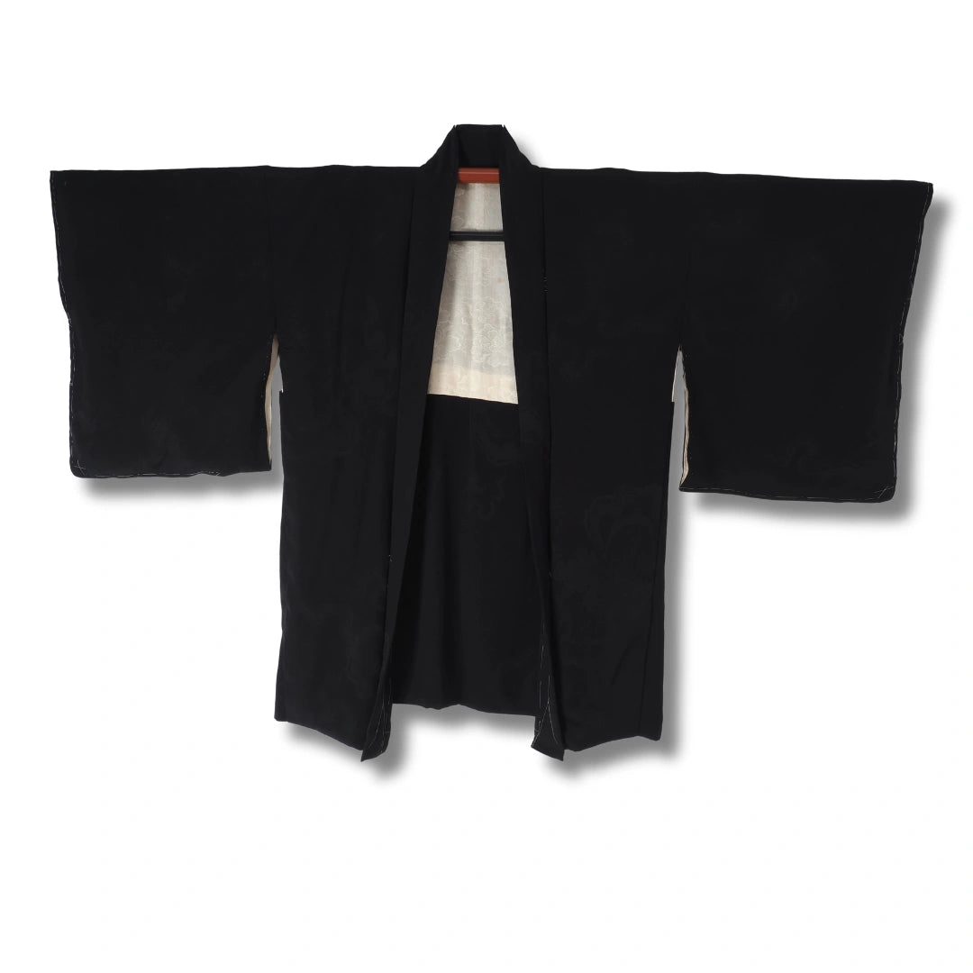Vintage Damen Haori – Schwarz einfarbig