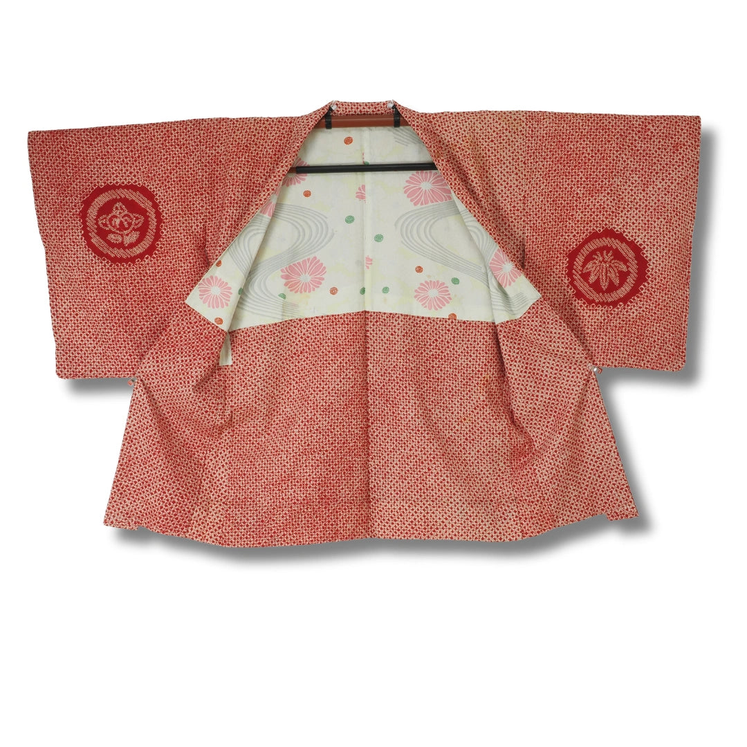 Vintage Damen Haori rot Shibori