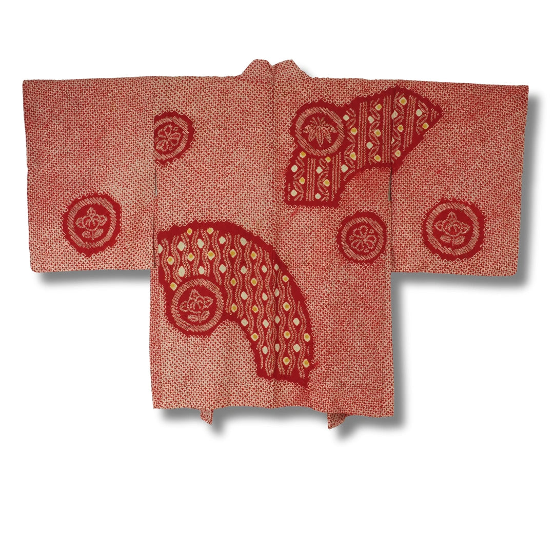 Vintage Damen Haori rot Shibori