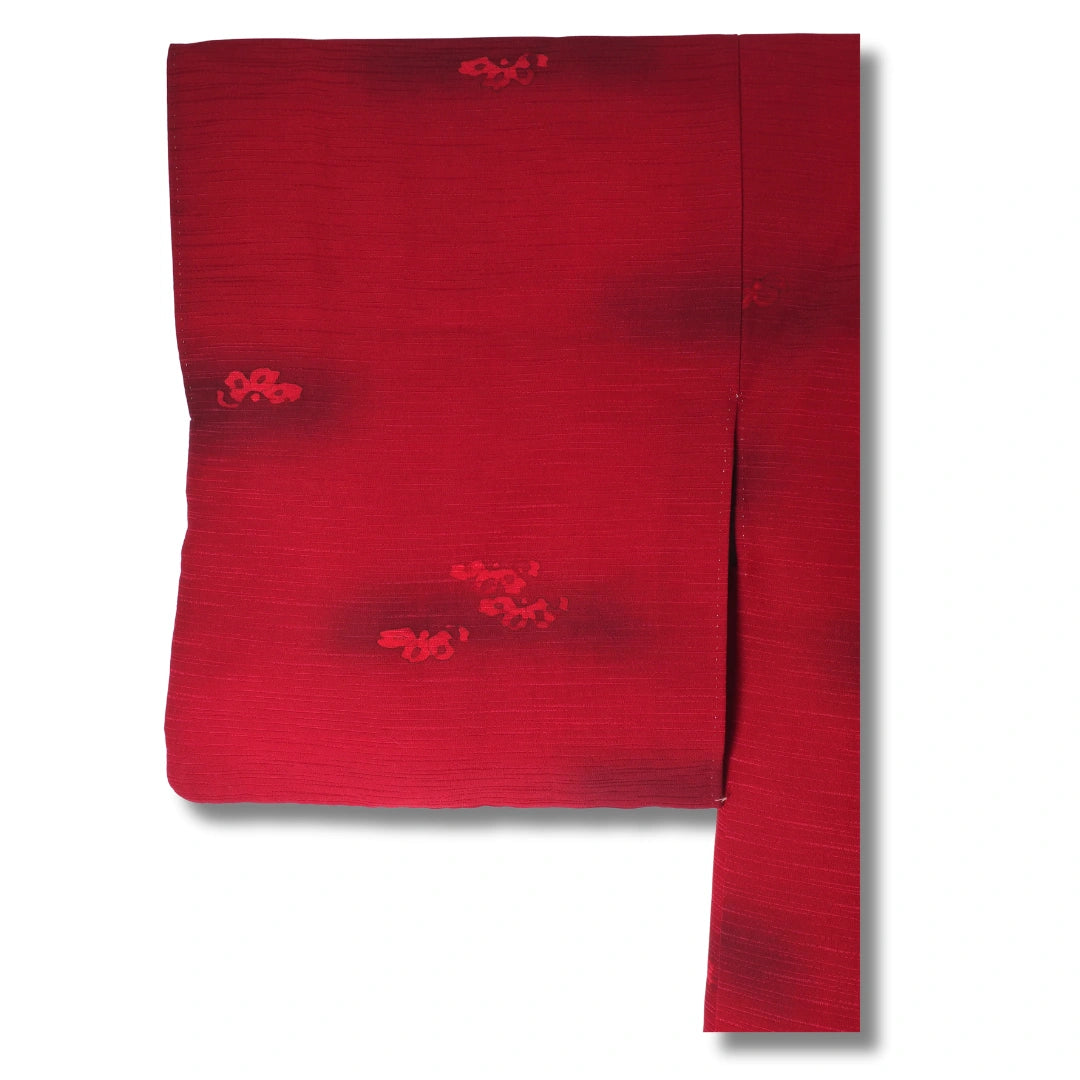 Vintage Damen Haori rot mit Blumen inkl. Haori Himo