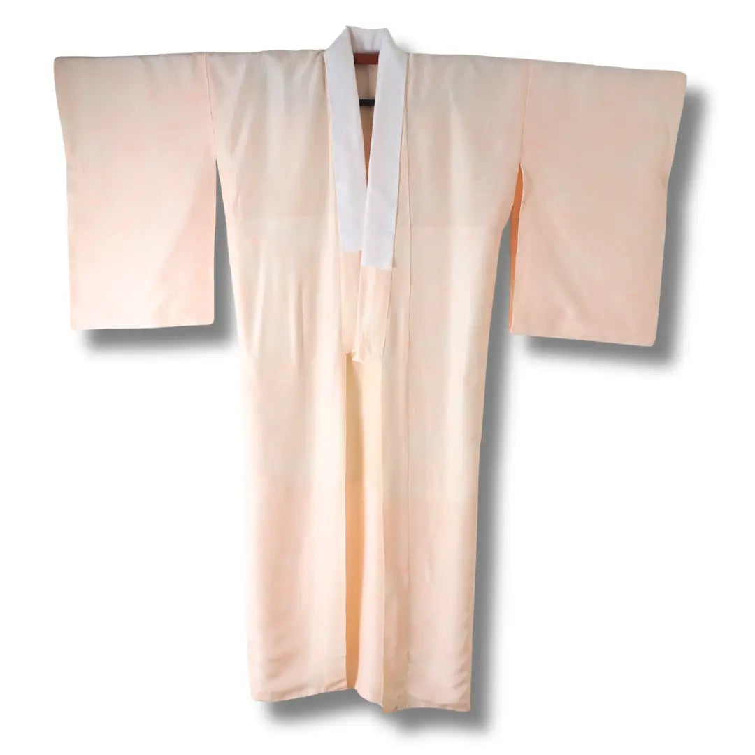 Vintage Juban Damen hellrosa creme mit Blumenmuster