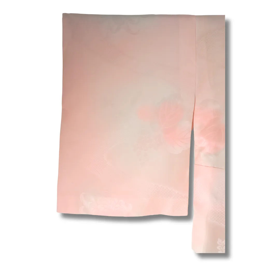 Ärmelansicht des rosa-cremefarbenen Vintage Juban