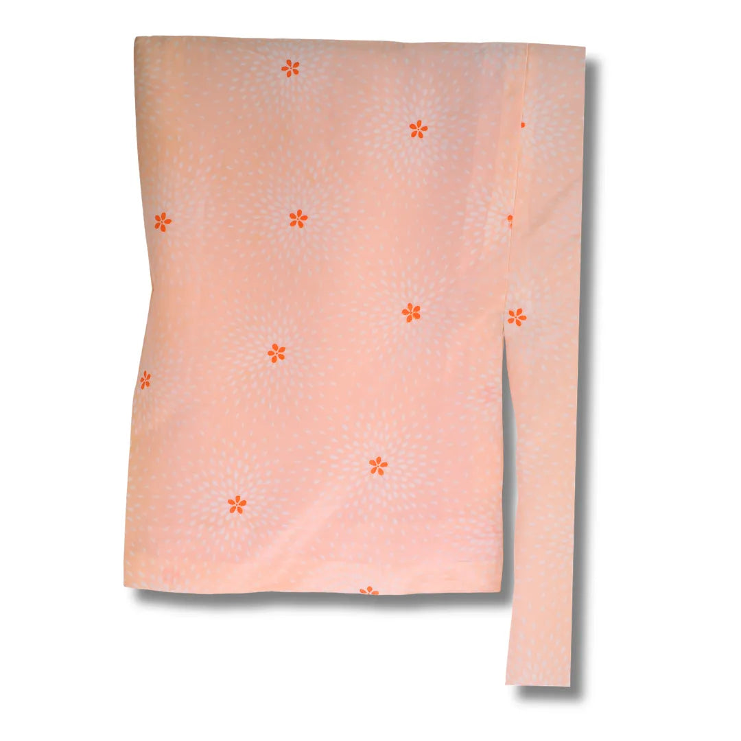Ärmelansicht des rosa Vintage Juban mit floralen Mustern