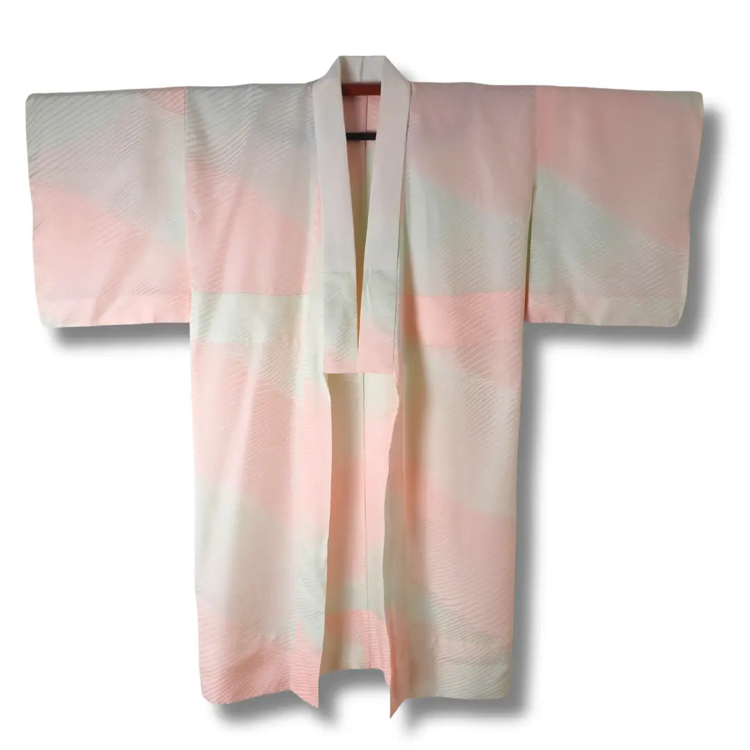 Vintage Damen Naga-Juban rosa weiß gestreift aus Japan