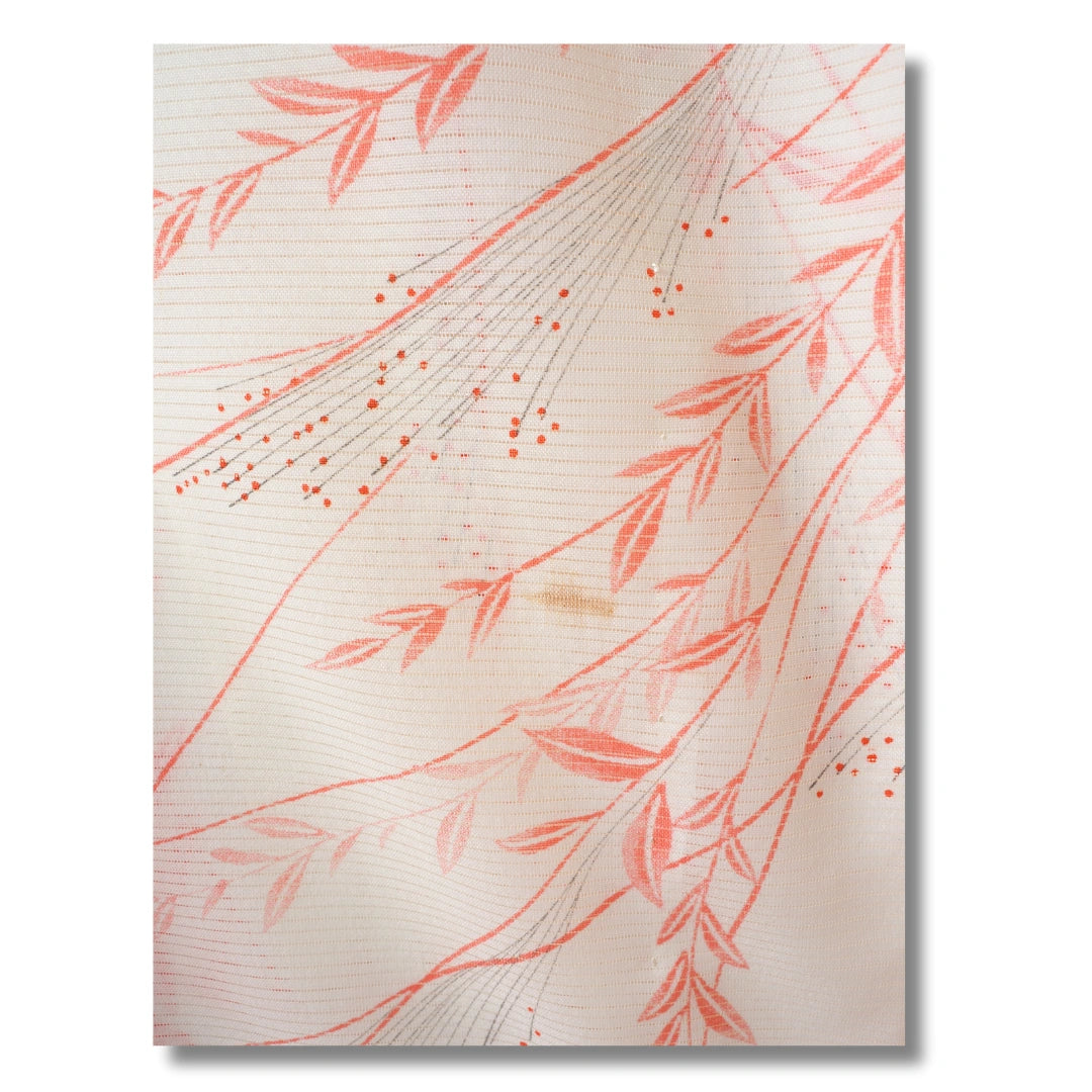 Vintage Sommer Komon Kimono Creme mit Blumen