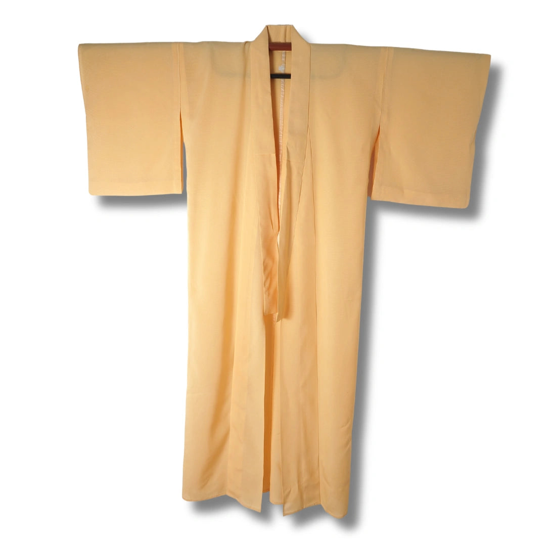 Vintage Iromuji Sommer Kimono gelb mit Kamon