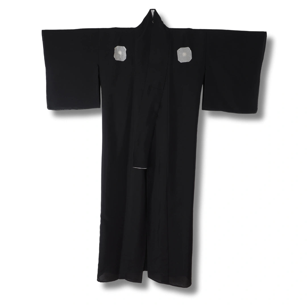 Vintage Sommer Mofuku (Ro-Mofuku) Kimono Schwarz