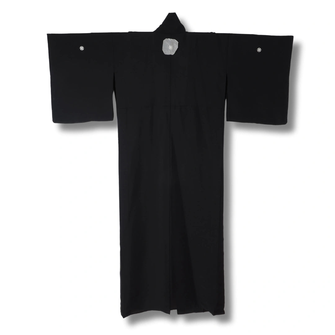 Vintage Sommer Mofuku (Ro-Mofuku) Kimono Schwarz