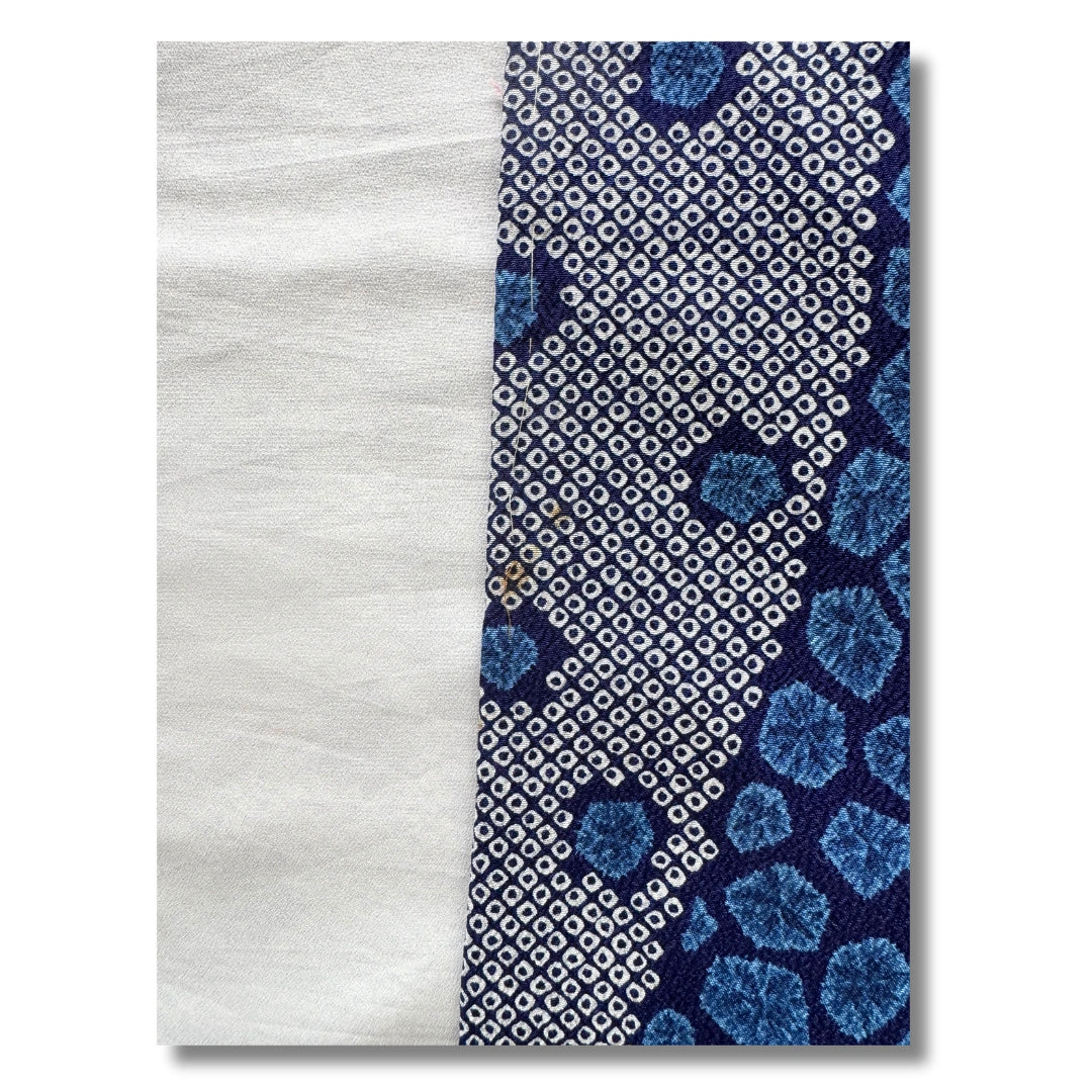 Vintage Komon Damen Kimono mit Shibori Färbung – Blau