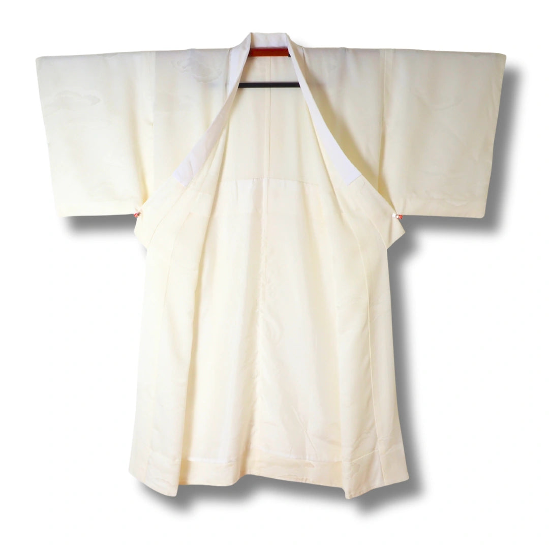 Vintage Damen Naga-Juban Creme mit Wolken