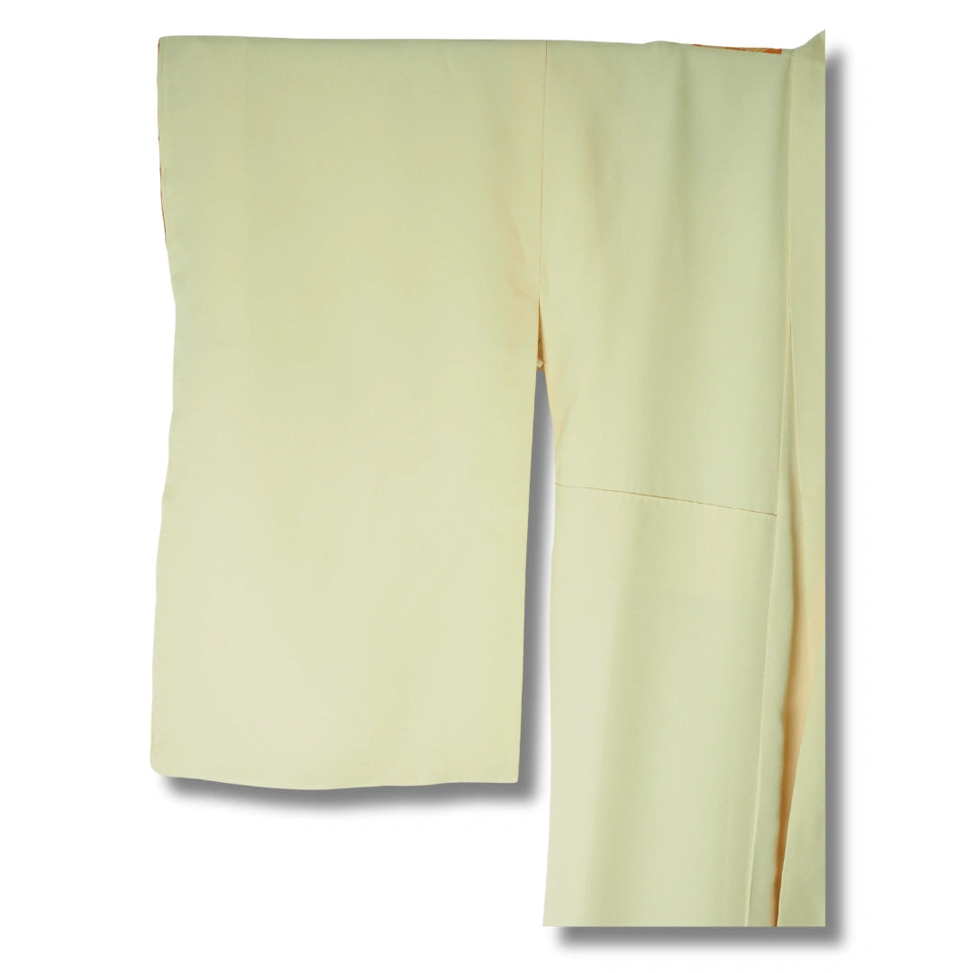 Vintage Houmongi Damen Kimono creme mit Blumen