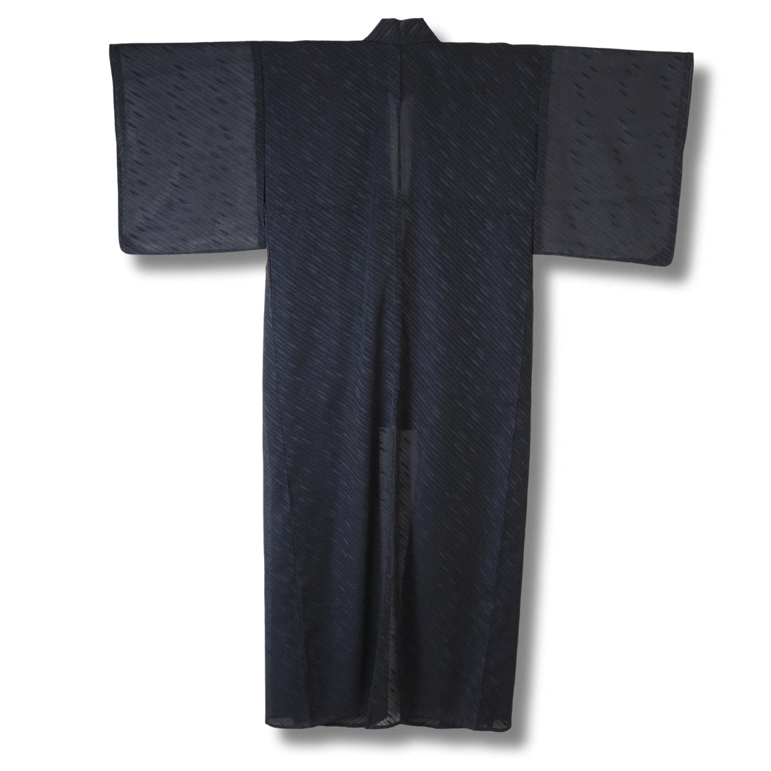 Vintage Damen Iromuji Kimono Dunkelgrau – transparent