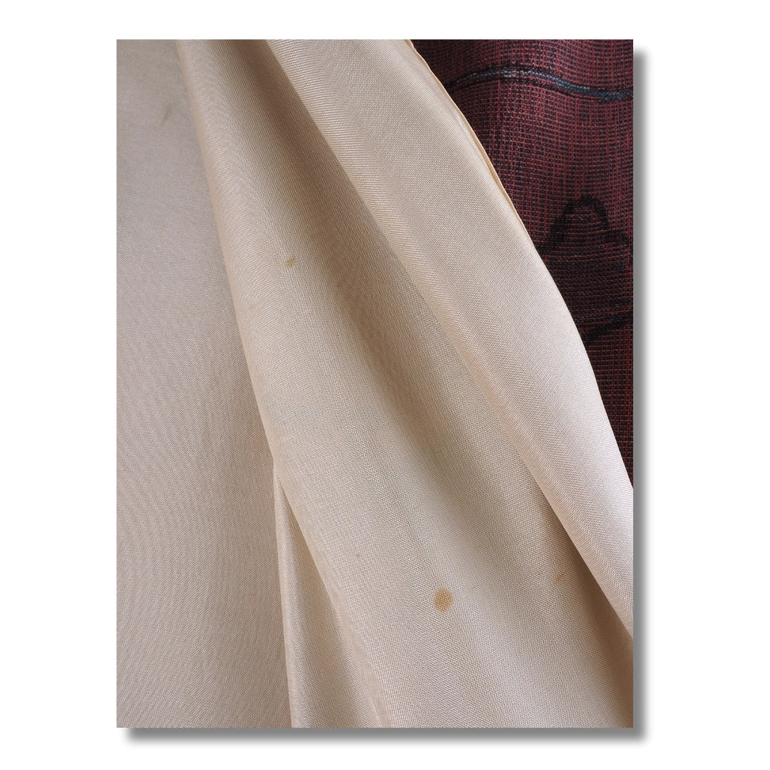 Vintage Komon Damen Kimono in Dunkelrosa mit Muster