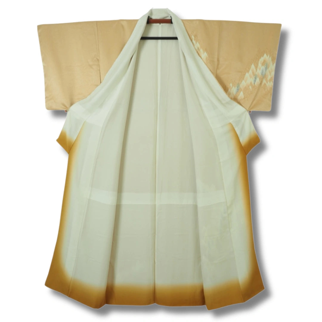 Vintage Damen Kimono gold Blätter
