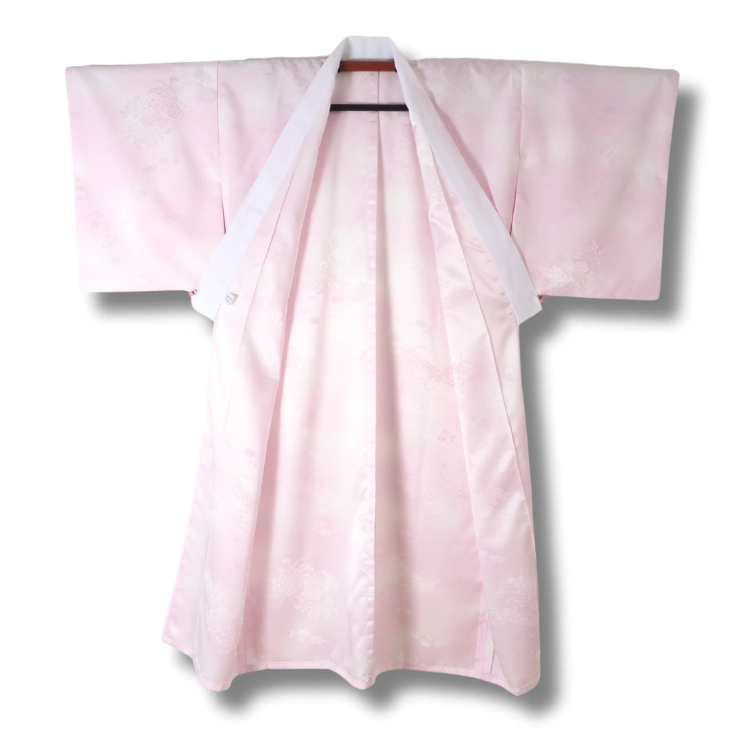 Vintage Damen Naga-Juban hellrosa mit Blumen