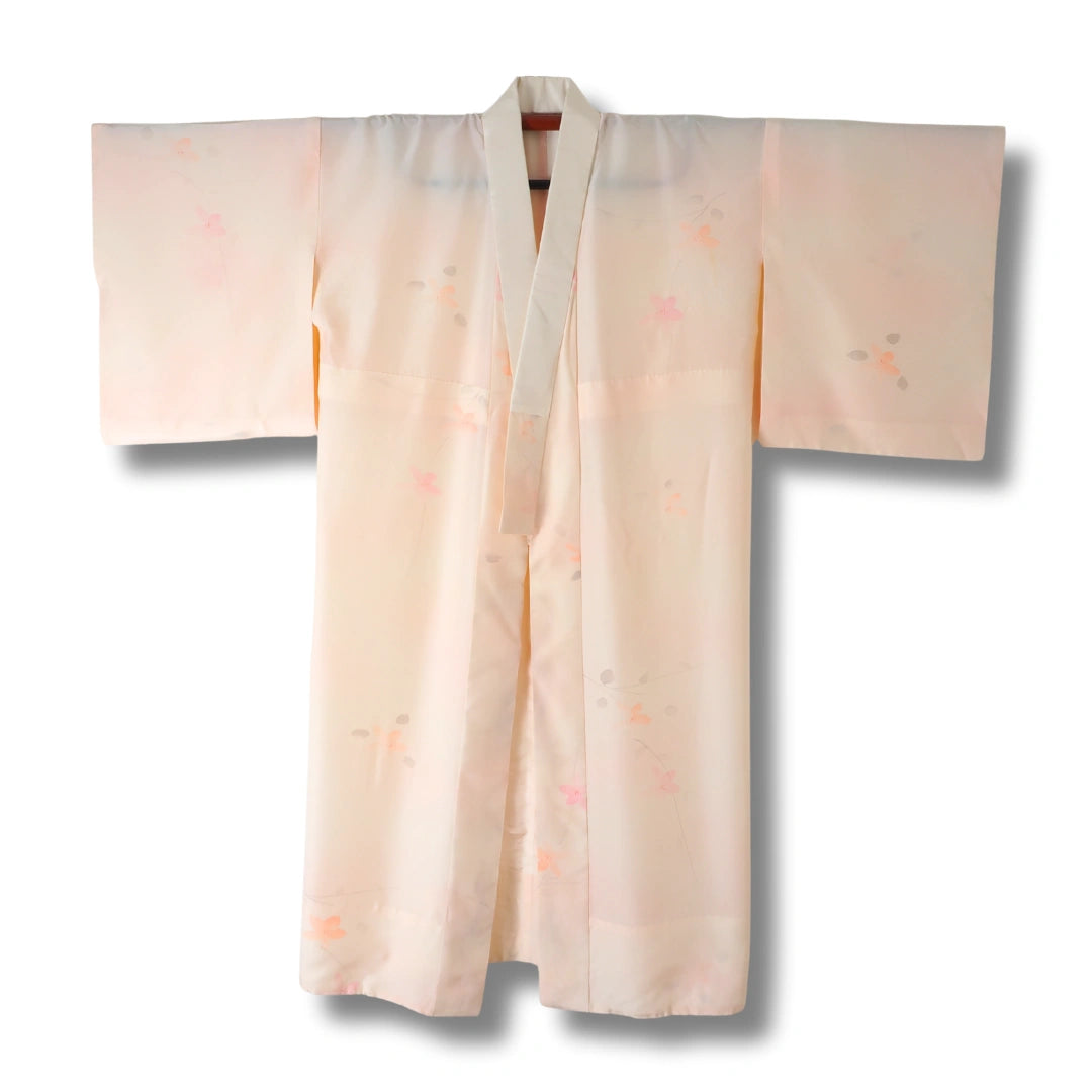 Vintage Damen Naga-Juban hellrosa mit Blumen