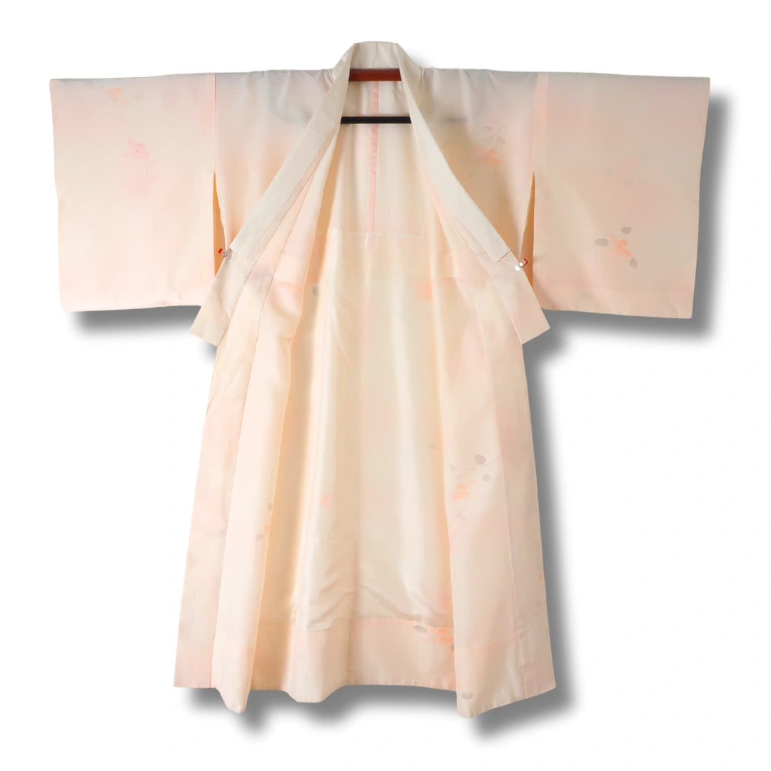 Vintage Damen Naga-Juban hellrosa mit Blumen