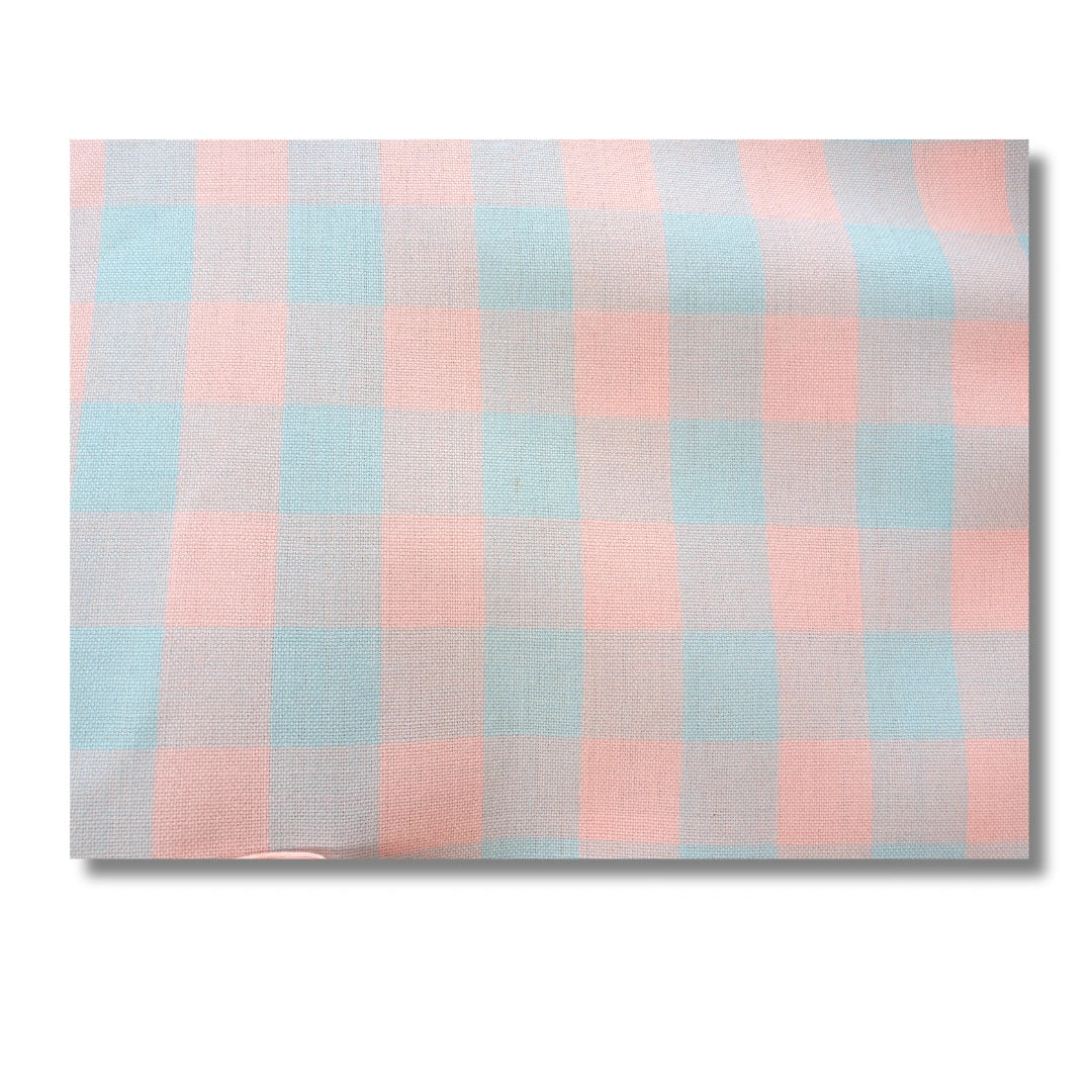 Vintage Daman Naga Juban kariert in Rosa & Mint