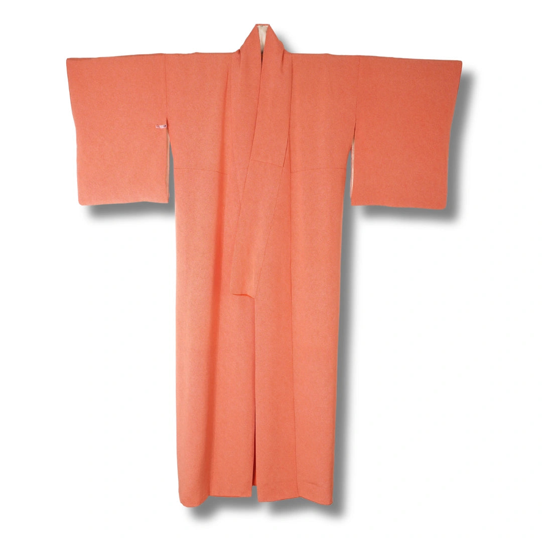 Vintage Edo Komon Kimono lachsfarben mit Same-Komom Muster