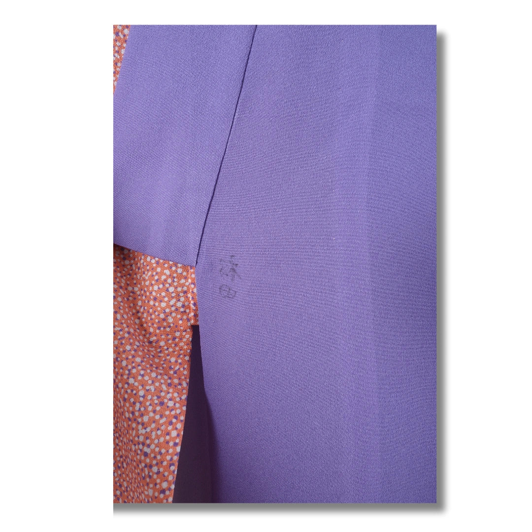 Vintage Damen Komon Kimono Lila & Rosa