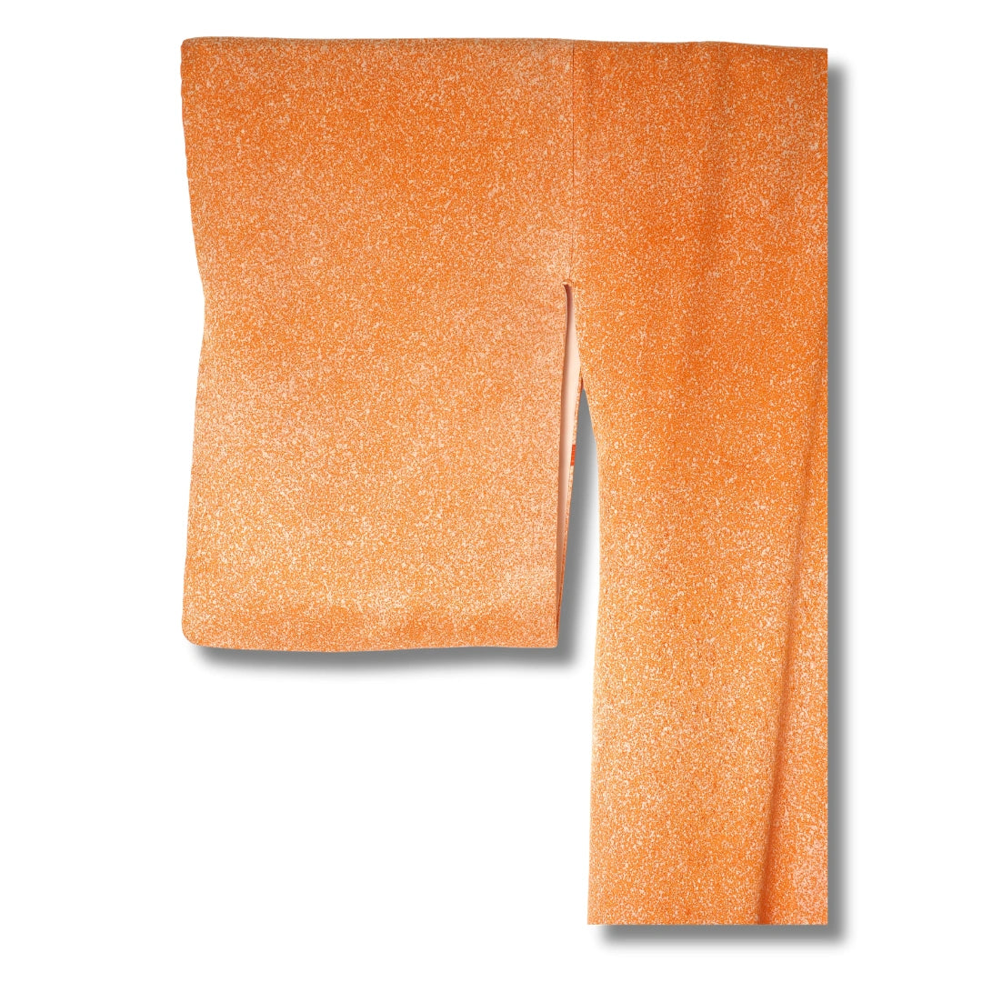Vintage Damen Tsukesage Kimono orange mit Streifen