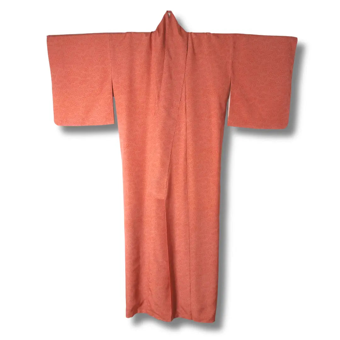 Vintage Iromuji Kimono Damen orangerot mit Blumenmuster