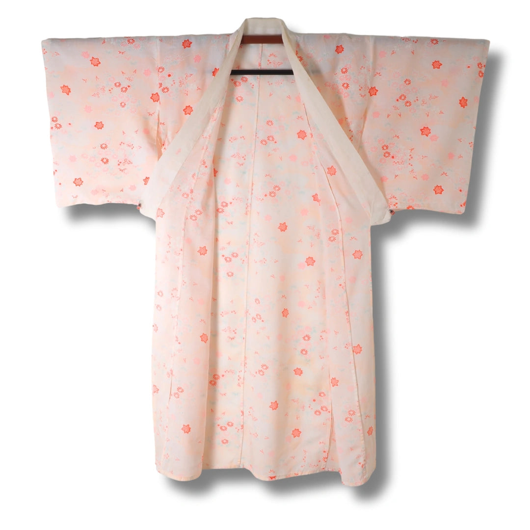 Vintage Damen Naga Juban – Pink & Weiß mit Blumen