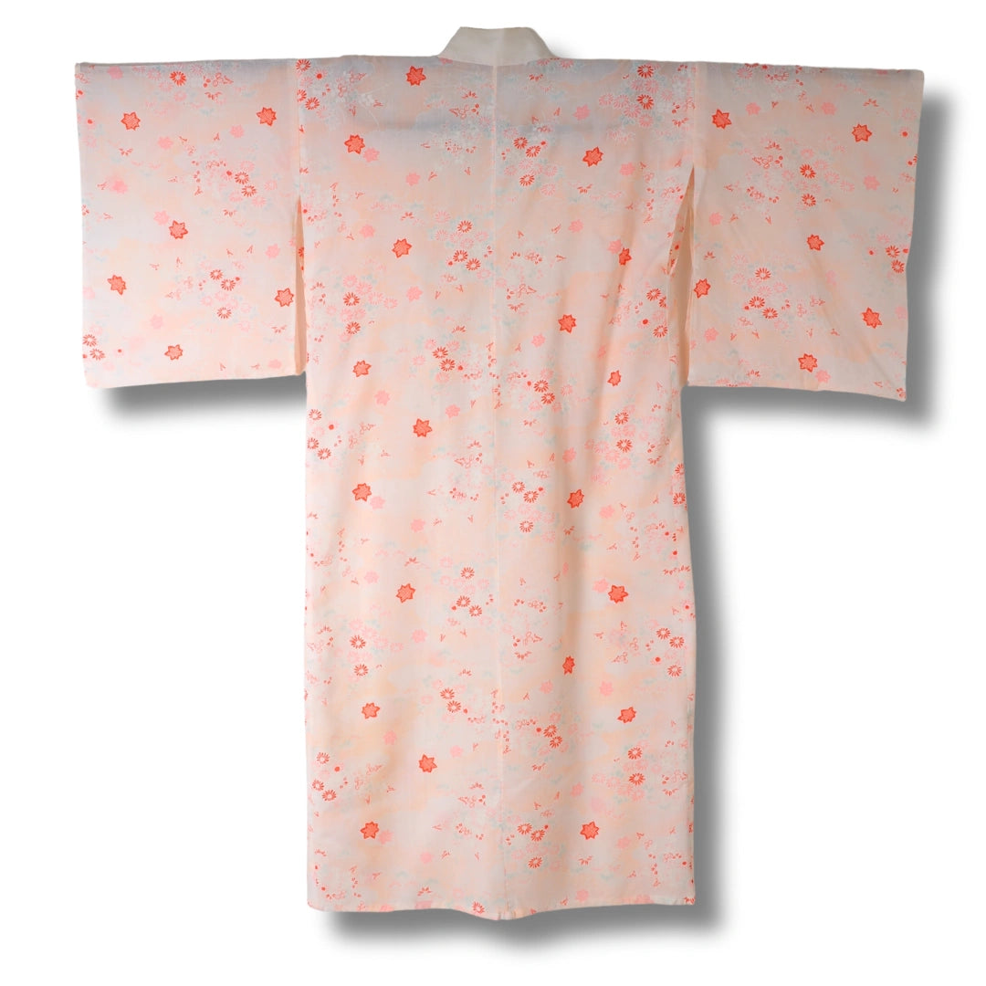 Vintage Damen Naga Juban – Pink & Weiß mit Blumen