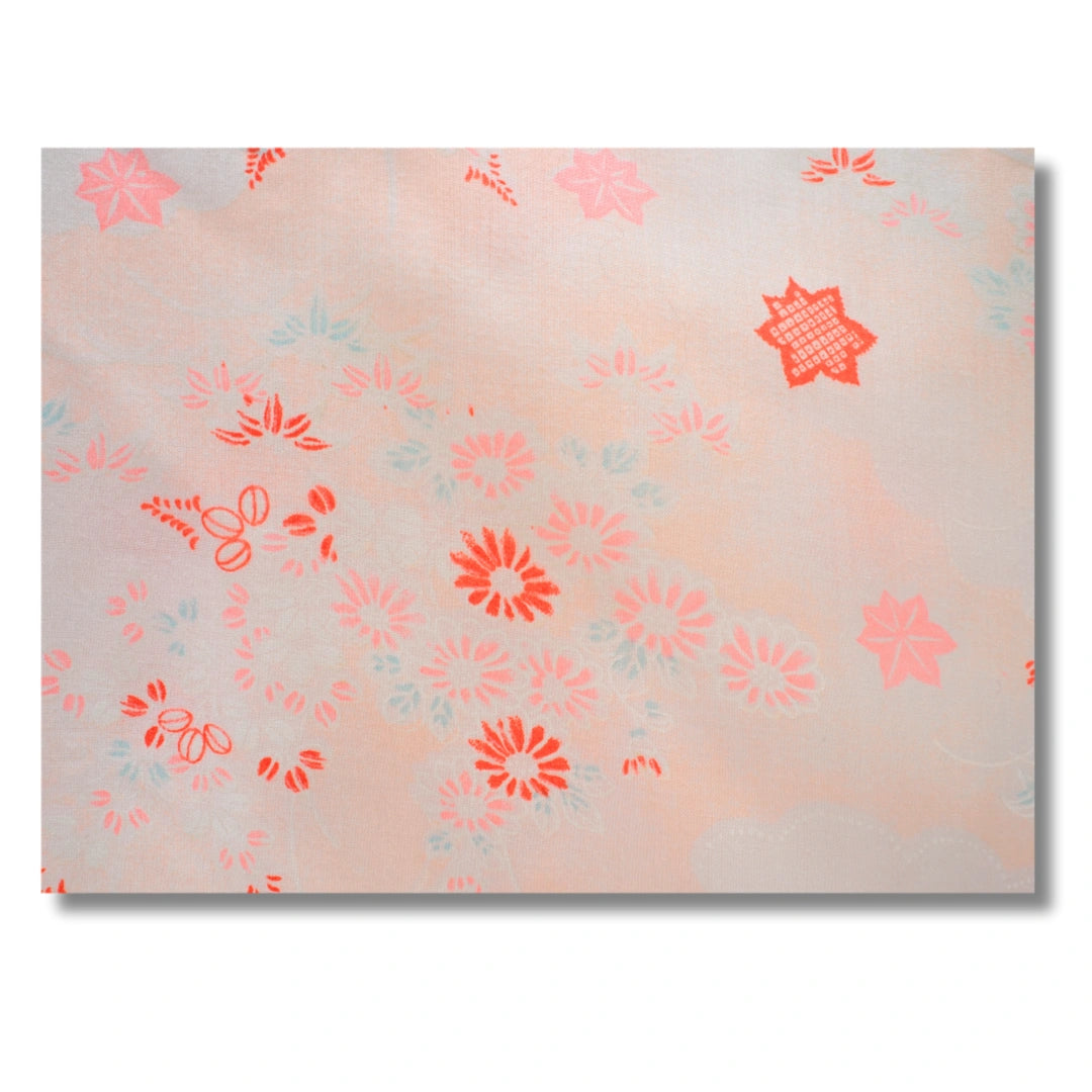 Vintage Damen Naga Juban – Pink & Weiß mit Blumen