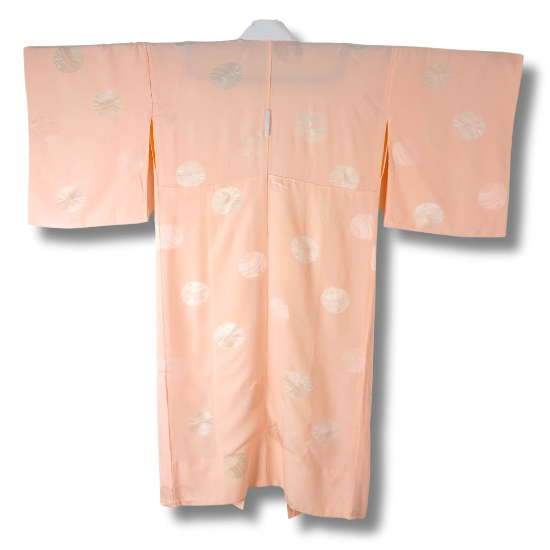 Vintage Damen Naga-Juban rosé mit großen weißen Blumen