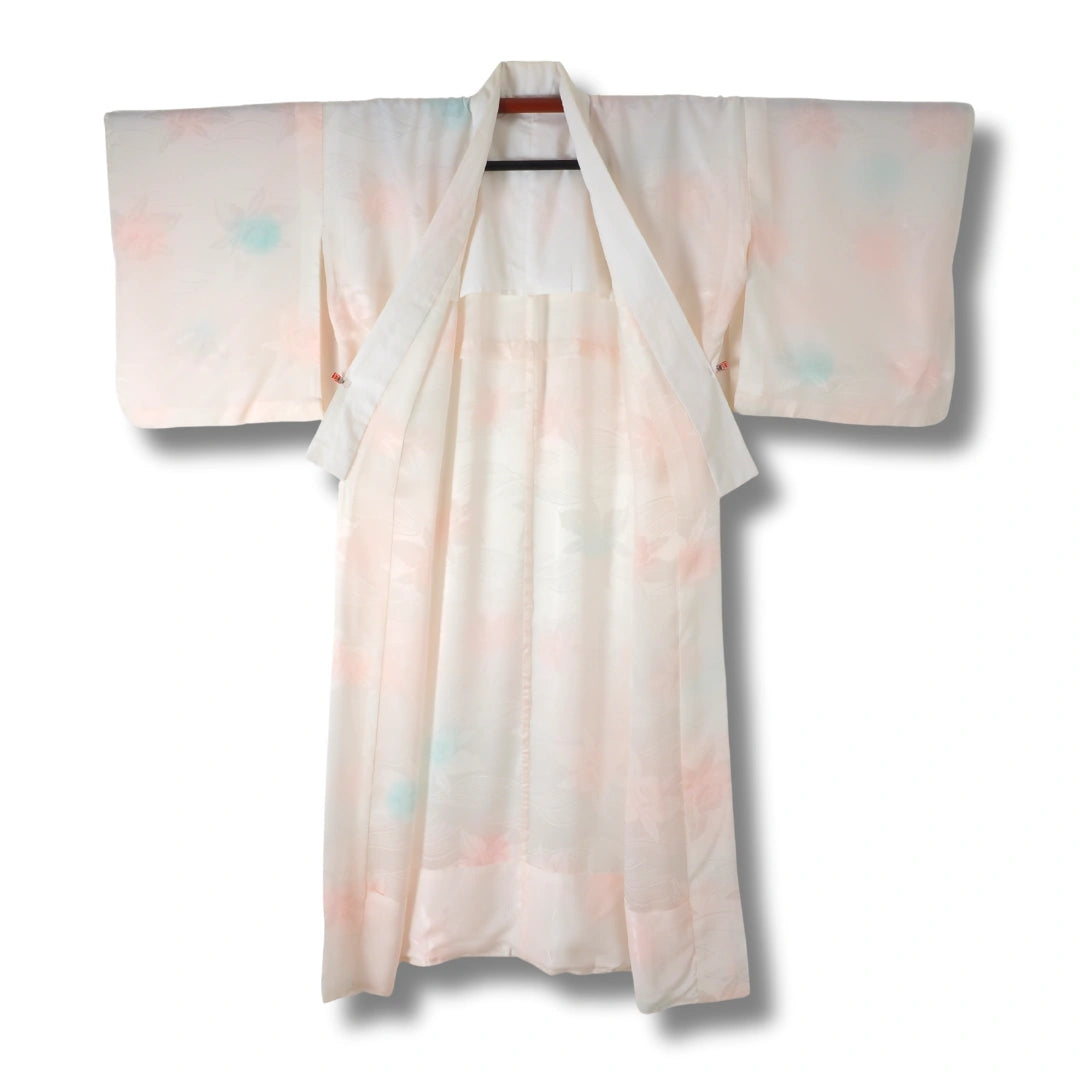 Vintage Damen Naga-Juban Off-White mit Pastellblüten