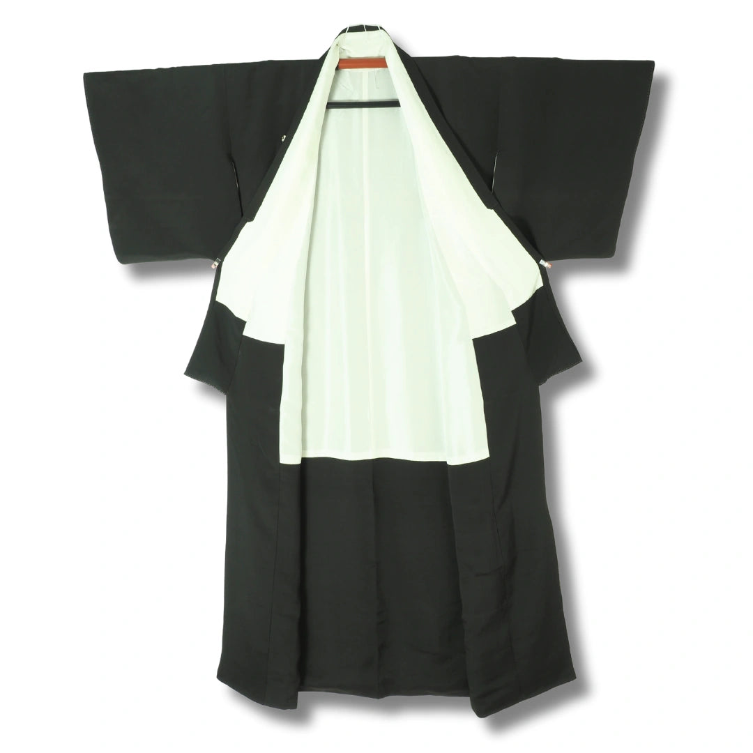 Vintage Kurotomesode Damen Kimono Schwarz mit goldenem Vogel
