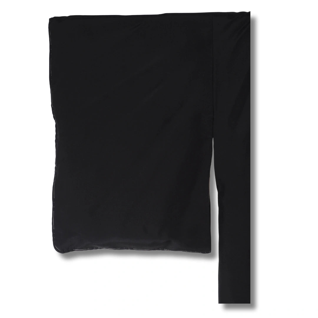 Vintage Damen Mofuku Kimono Schwarz mit weißem Kamon