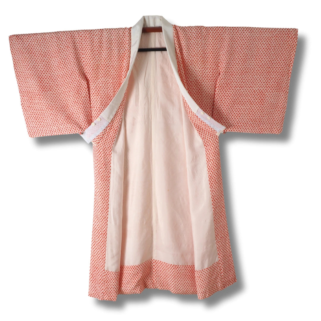 Vintage Damen Naga-Juban Weiß mit roten Blumen