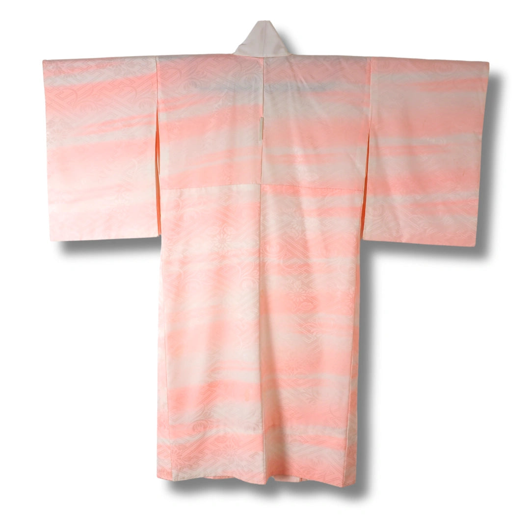 Vintage Damen Naga Juban rosa mit Muster gestreift
