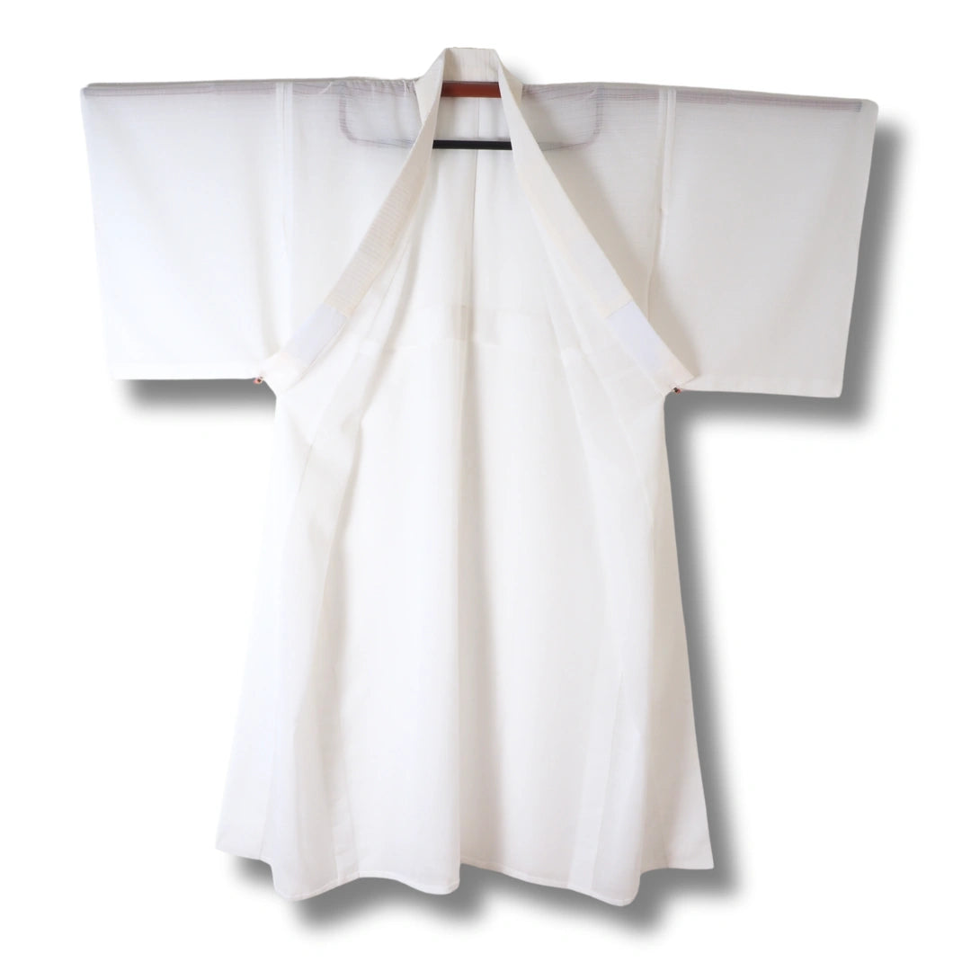 Vintage Damen Naga-Juban weiß mit feinen Streifen