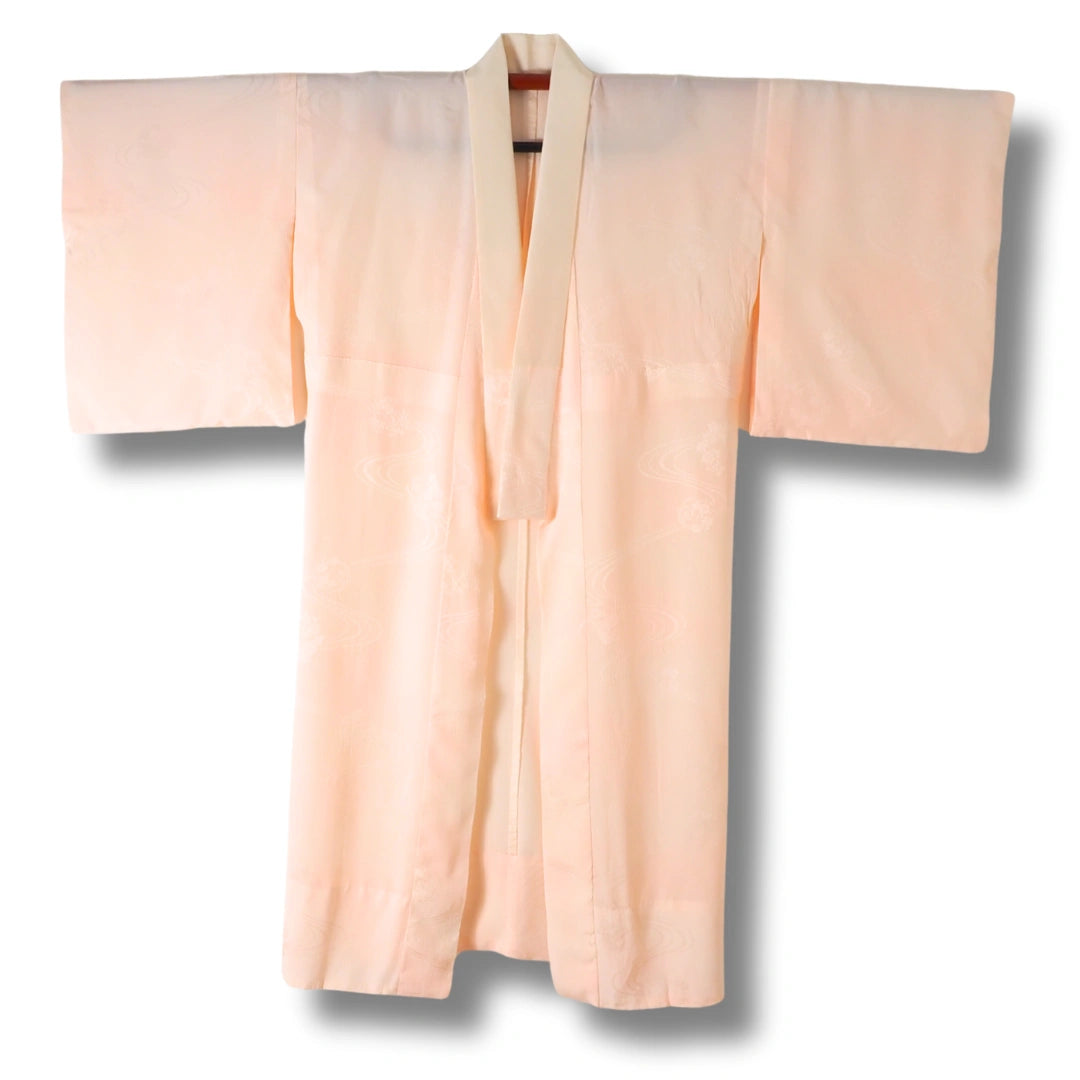 Vintage Damen Naga Juban pfirsich/creme mit Blumen