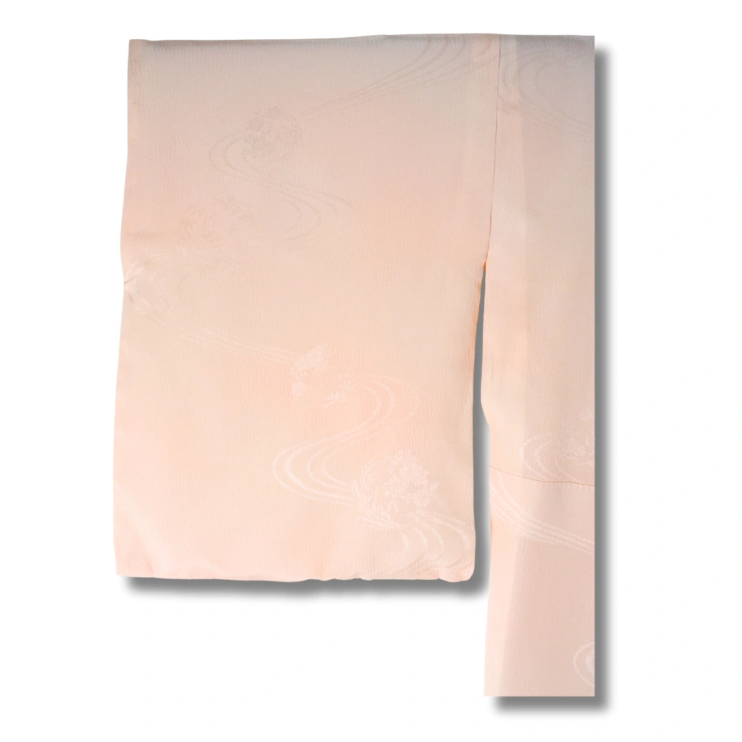 Vintage Damen Naga Juban pfirsich/creme mit Blumen