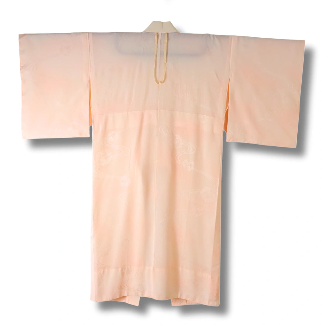 Vintage Damen Naga Juban pfirsich/creme mit Blumen