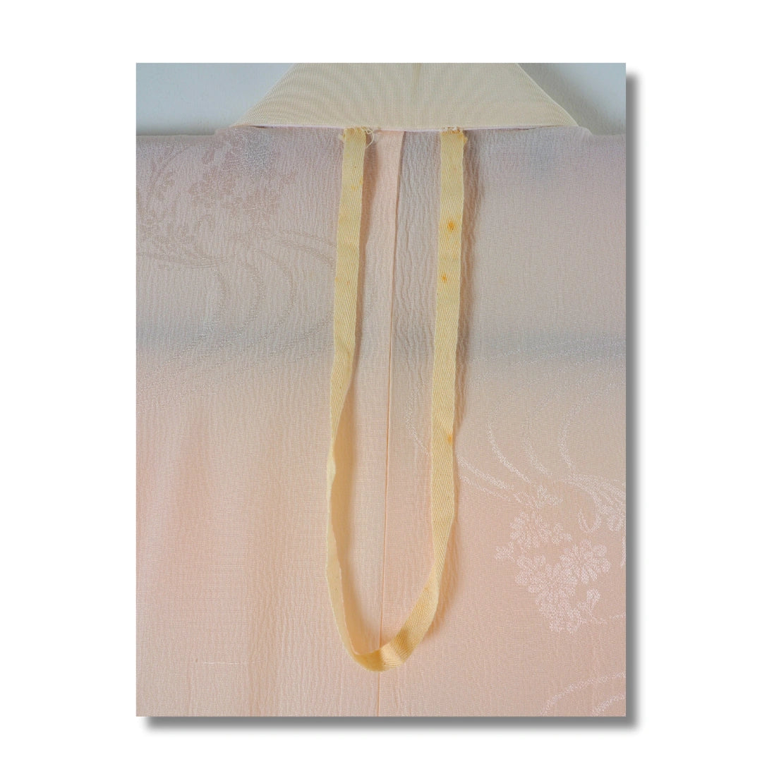 Vintage Damen Naga Juban pfirsich/creme mit Blumen